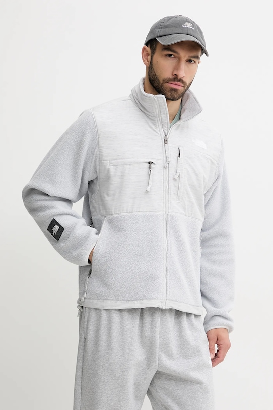 The North Face geaca Regrind Denali necaptusit gri NF0A8B5ELE71