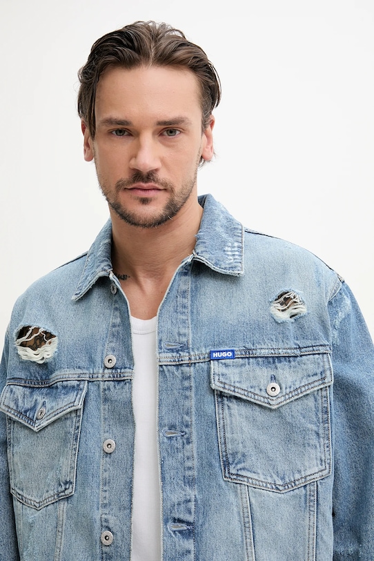 Džínová bunda Hugo Blue modrá 50534526