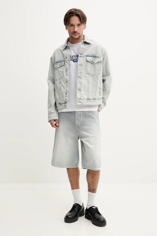 Hugo Blue geacă din denim 50534538 gri SS25