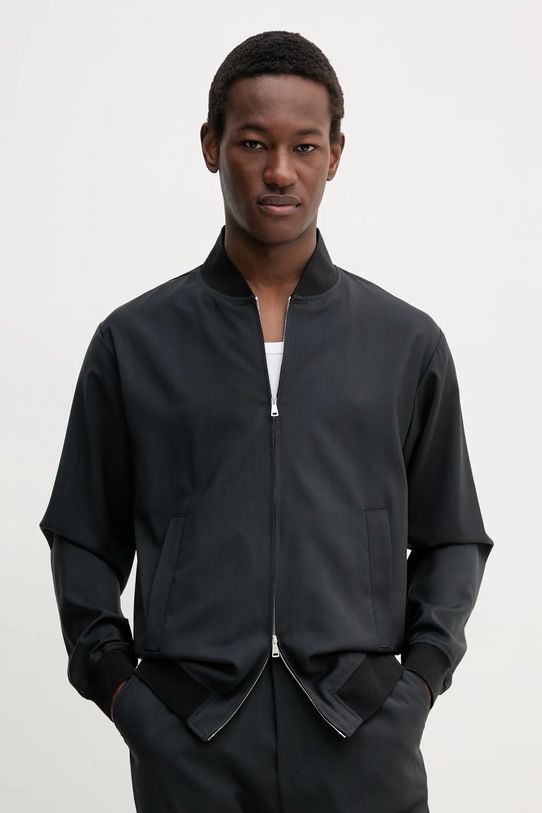 BARENA VENEZIA jacheta bomber din lana Camicia Mola necaptusit negru CSU5051.478