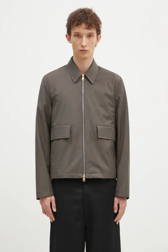 Μάλλινο μπουφάν Paul Smith χωρίς μόνωση γκρί M1R.031Z.N00041