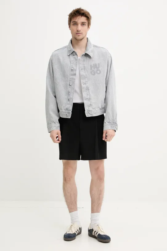 HUGO kurtka jeansowa 50537733 szary SS25