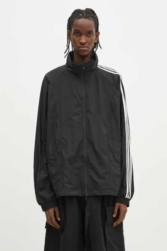 Y-3 kurtka 3-Stripes Nylon Jacket bez kaptura czarny JD5999