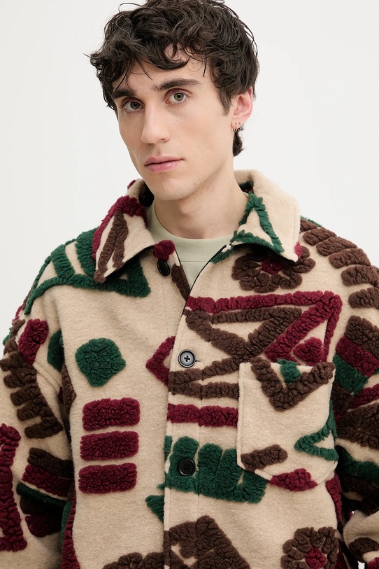 Desigual kurtka z domieszką wełny QUEBEC beżowy 25SMEW02