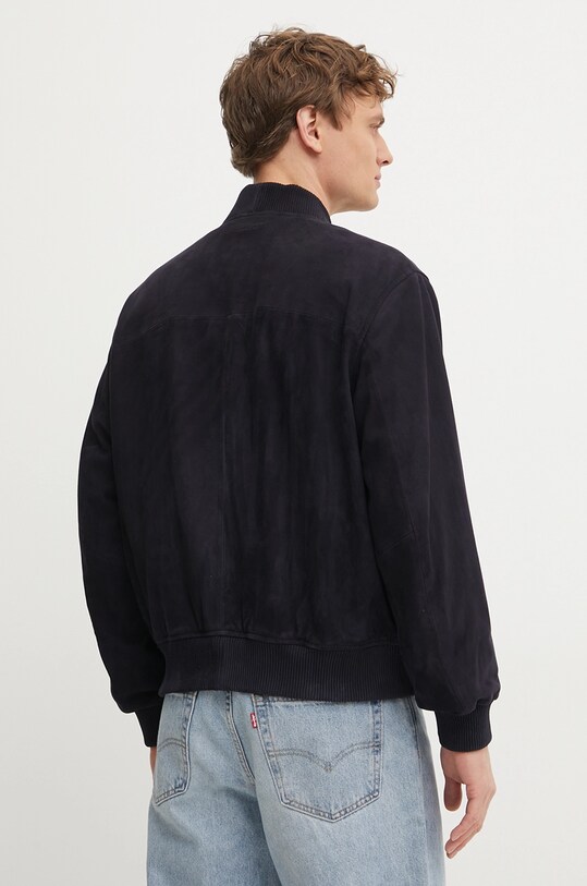 Îmbrăcăminte Calvin Klein jacheta bomber din piele intoarsa K10K114116 bleumarin