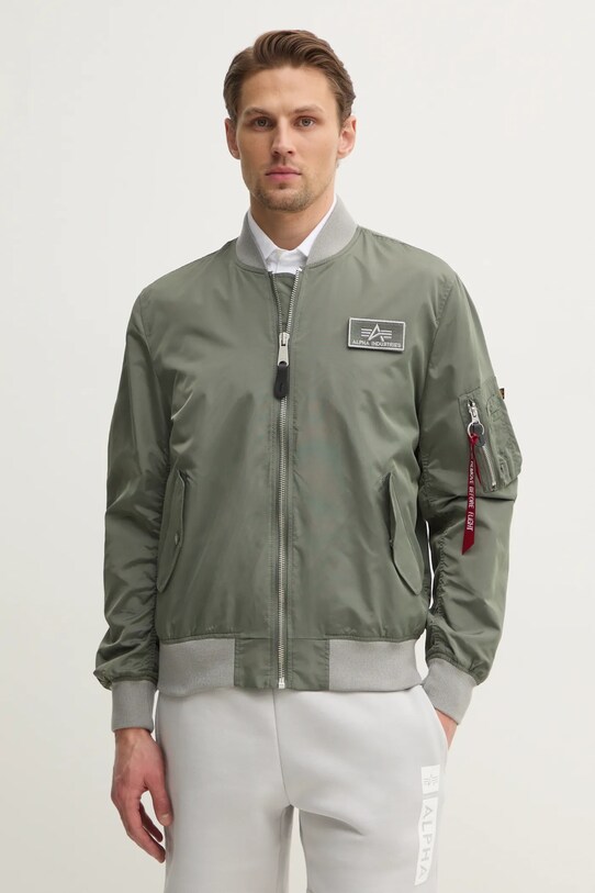 Куртка-бомбер Alpha Industries MA-1 TTC с подкладкой зелёный 126101