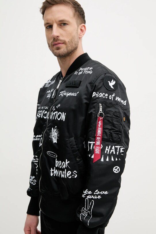 Яке бомбър Alpha Industries MA-1 Peace черен 156136