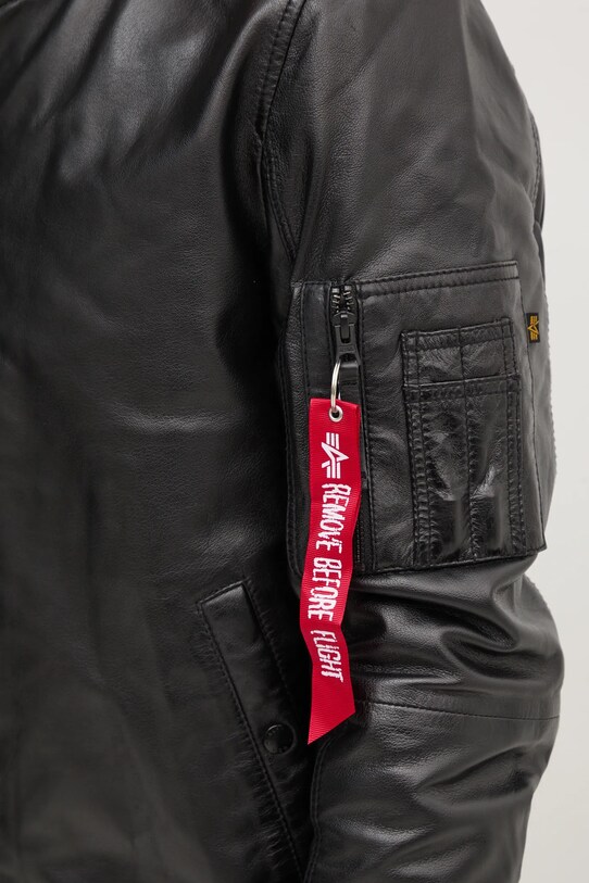Alpha Industries geaca bomber de piele MA-1 Leather 156141 negru