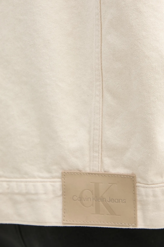 Calvin Klein Jeans kurtka z domieszką lnu J30J327212 beżowy