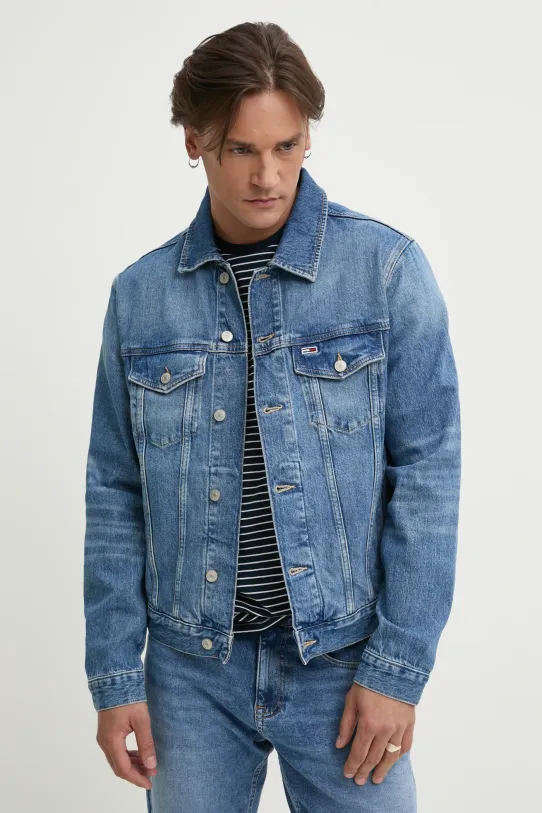 Odzież Tommy Jeans kurtka jeansowa DM0DM21860 niebieski