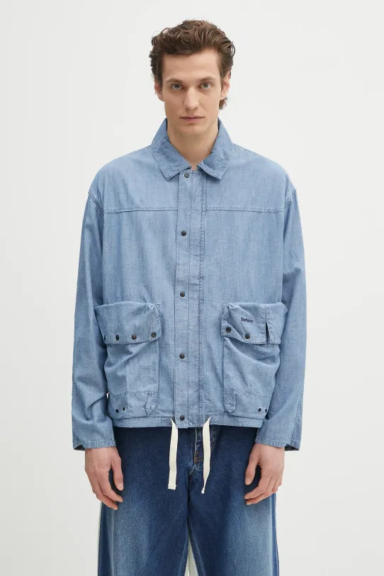 Barbour cămașă de in Barbour Durham Chambray Casual Jacket casual albastru MCA1038