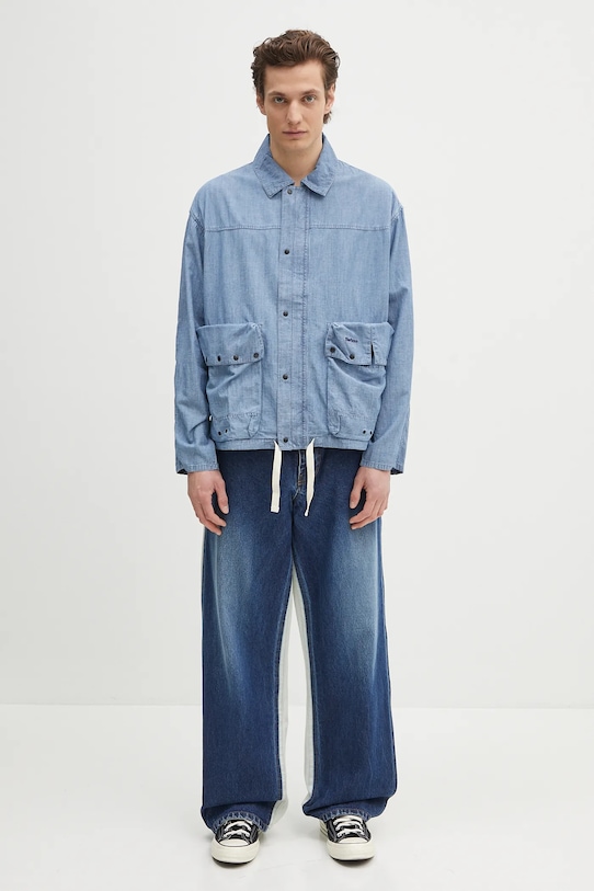 Barbour cămașă de in Barbour Durham Chambray Casual Jacket MCA1038 albastru