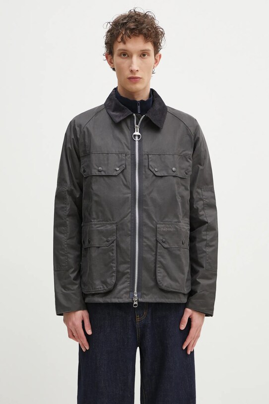 Куртка Barbour Barbour Re-Engineered Short Bedale Wax Jacket с подкладкой серый MWX2446
