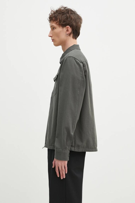 Fred Perry cotton shirt jacket M9833.638 green SS25