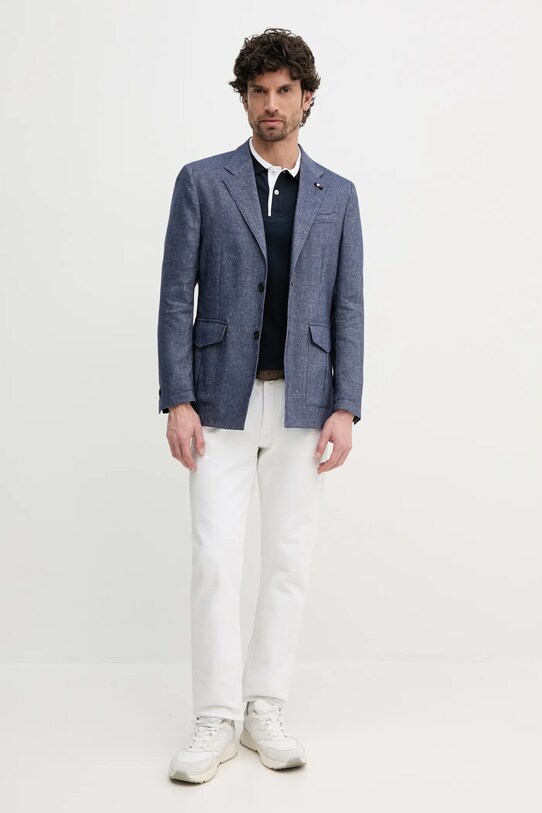 Льняной жакет Tommy Hilfiger SQTHL5965.SQTH503 тёмно-синий SS25