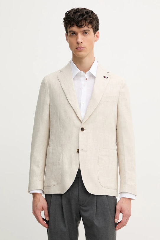 Льняний жакет Tommy Hilfiger regular бежевий SQTHL5966.SQTH500