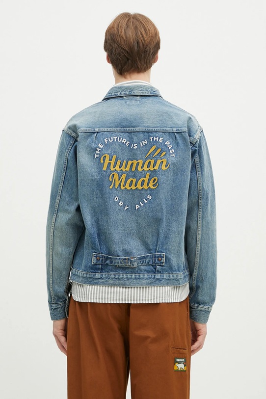 Džínová bunda Human Made Denim Work Jacket Future nezateplené modrá HM29JK003
