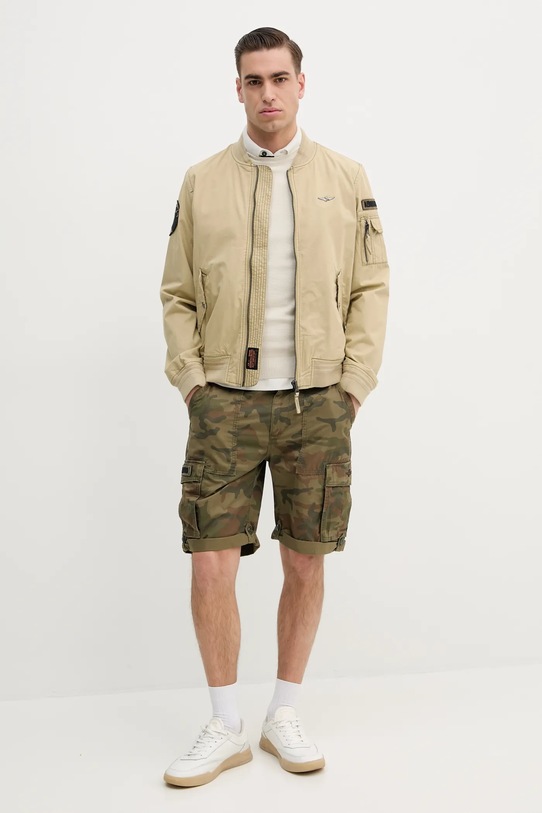 Bavlnená bunda typu bomber Aeronautica Militare AB2216CT3501 zelená SS25