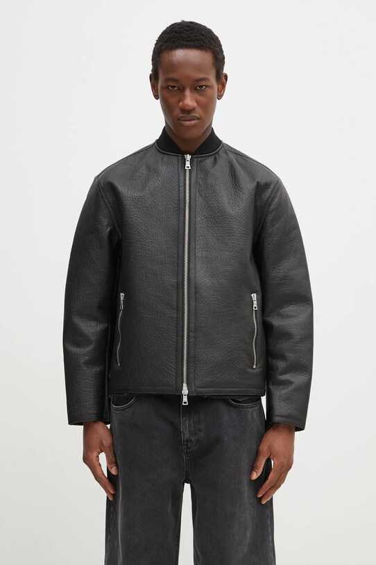 MKI MIYUKI ZOKU geaca de piele Shearling Bomber Jacket cu captuseala negru SHEARLING.BOMBER.JACKET