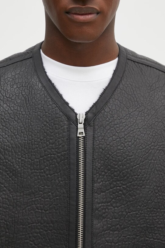 Шкіряний жилет MKI MIYUKI ZOKU Shearling Vest чорний SHEARLING.VEST.BLACK