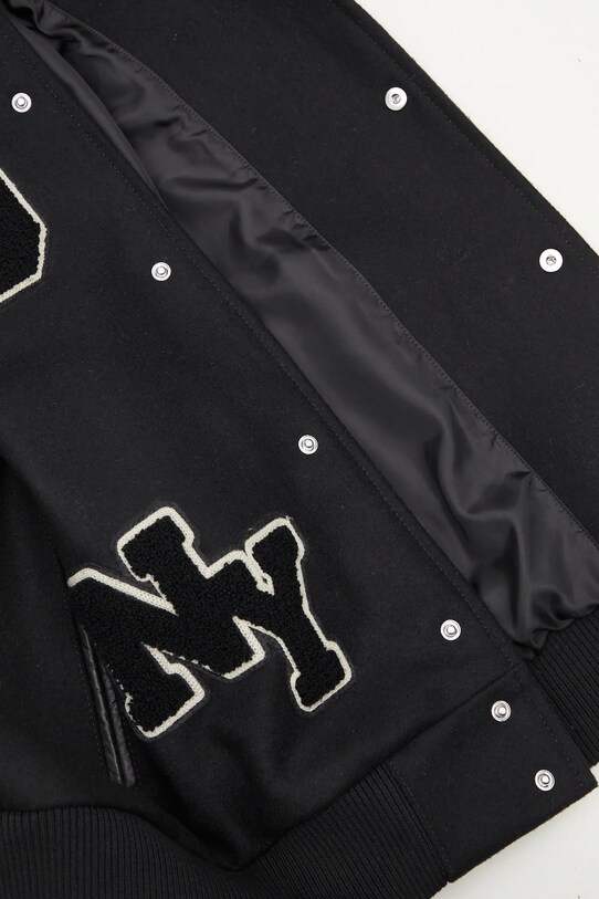 MKI MIYUKI ZOKU jacheta bomber din lana Patch Varsity PATCH.VARSITY.BLACK negru