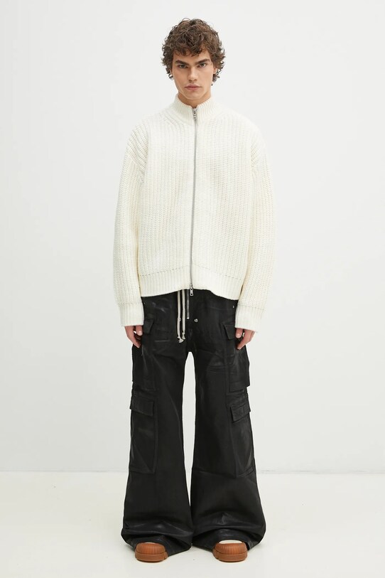 Жилетка с вълна MKI MIYUKI ZOKU Chuky Rib Knit Track Jacket CHUKY.RIB.KNIT.TRACK.J. бежов