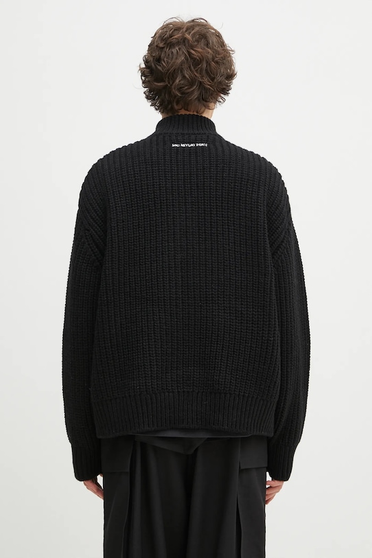 Одежда Кардиган с примесью шерсти MKI MIYUKI ZOKU Chuky Rib Knit Track Jacket CHUKY.RIB.KNIT.TRACK.BL чёрный
