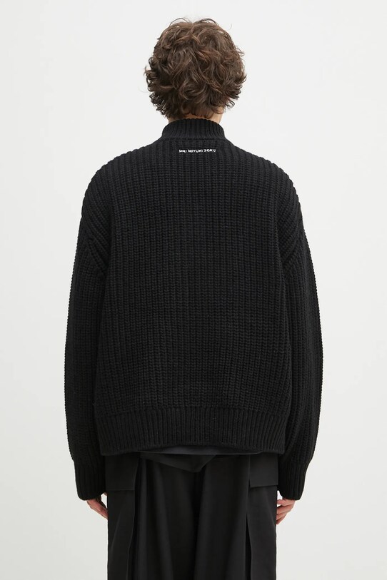 Дрехи Жилетка с вълна MKI MIYUKI ZOKU Chuky Rib Knit Track Jacket CHUKY.RIB.KNIT.TRACK.BL черен