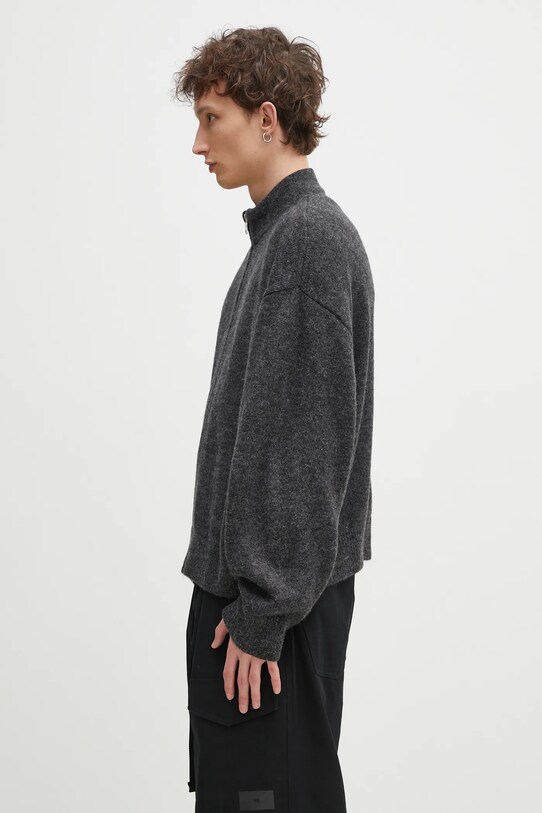Kardigan s primjesom vune MKI MIYUKI ZOKU Mohair Blend Knit Track Jacket MOHAIR.BLEND.KNIT.TRACK crna SS25