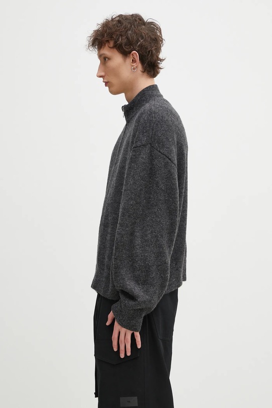 MKI MIYUKI ZOKU cardigan din amestec de lana Mohair Blend Knit Track Jacket MOHAIR.BLEND.KNIT.TRACK negru SS25