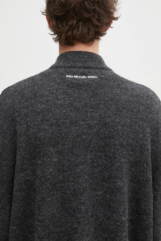 MKI MIYUKI ZOKU wool blend cardigan Mohair Blend Knit Track Jacket black MOHAIR.BLEND.KNIT.TRACK