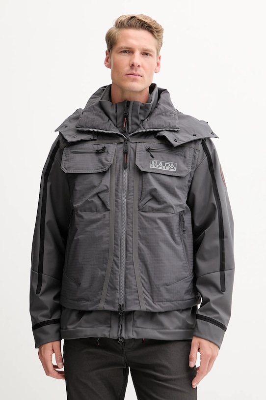 Napapijri geacă A-Tusco cu captuseala gri NP0A4INCH981