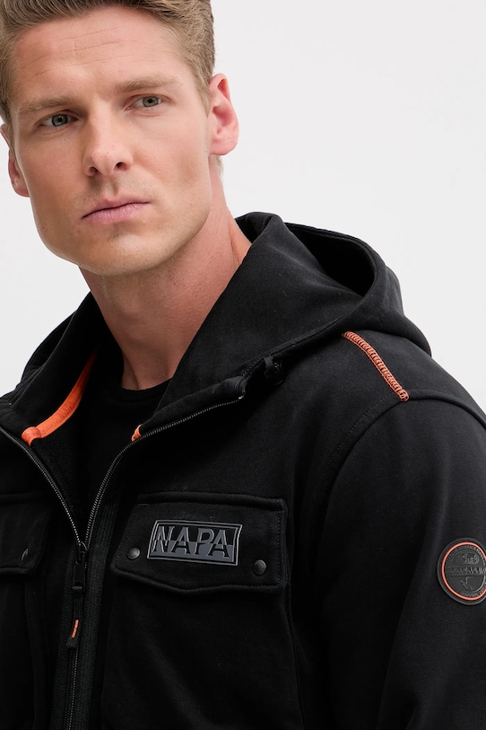 Napapijri bluza bawełniana B-Rivalto czarny NP0A4ICG9411