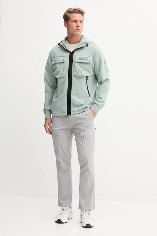 Napapijri bluza bawełniana B-Rivalto NP0A4ICGG1X1 zielony SS25