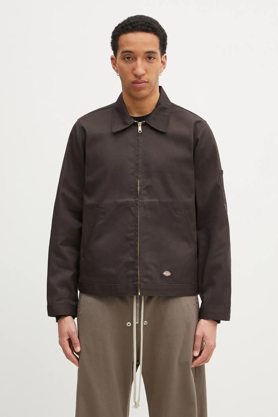 Bunda Dickies M Unlined Eisenhower Jacket Rec Dark Brown nezateplené hnedá DK0A4Y6UDBX1