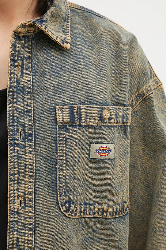 Rifľová bunda Dickies Houston Ls Shirt Yellow Fade Indigo tmavomodrá DK0A4YF5K581