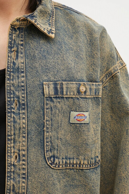 Traper jakna Dickies Houston Ls Shirt Yellow Fade Indigo mornarsko plava DK0A4YF5K581