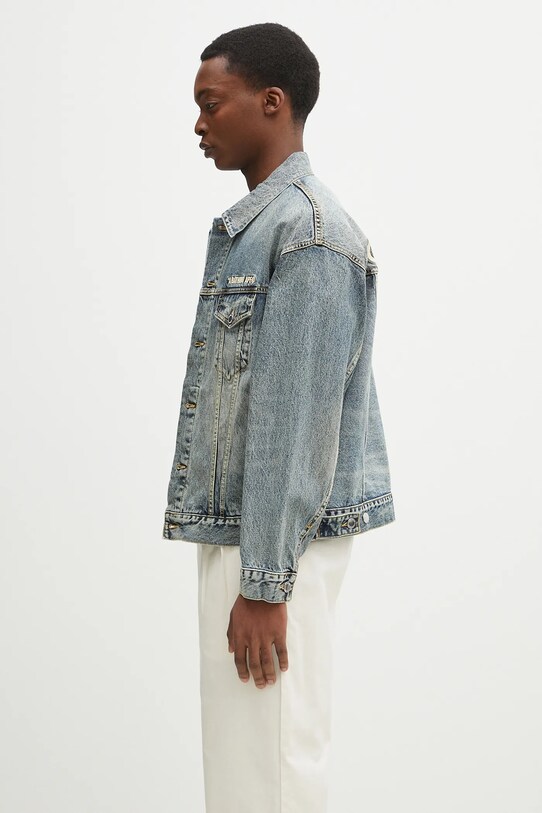 Bavlněná džínová bunda A Bathing Ape Distressed 13Oz Denim Trucker 1K80140308 modrá SS25