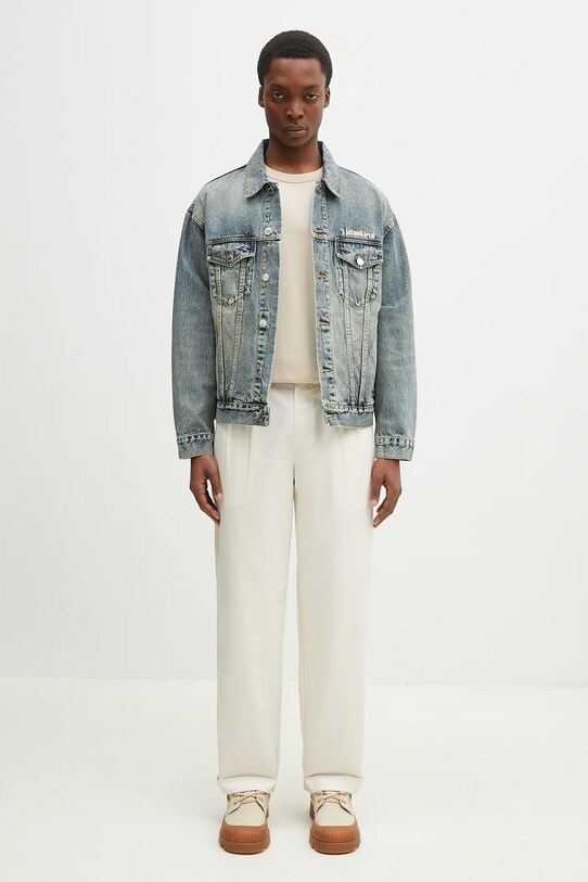 Bavlněná džínová bunda A Bathing Ape Distressed 13Oz Denim Trucker 1K80140308