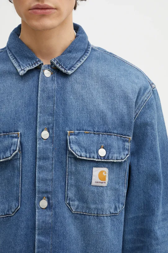 Carhartt WIP giacca di jeans Harvey Shirt Jac blu I033346.014L