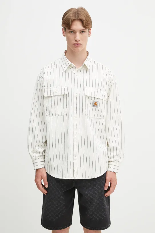 Carhartt WIP cotton shirt jacket Hendry Shirt Jac denim beige I034827.2RM02