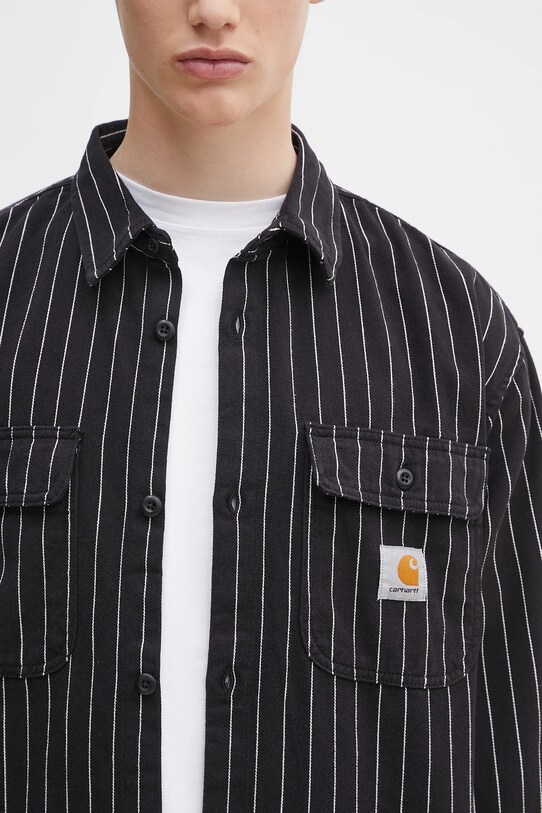 Carhartt WIP giacca in cotone Hendry Shirt Jac nero I034827.2MB02