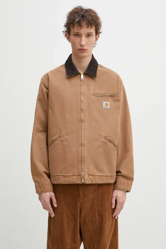 Carhartt WIP giacca in cotone OG Detroit Jacket non isolato marrone I035280.00S3K