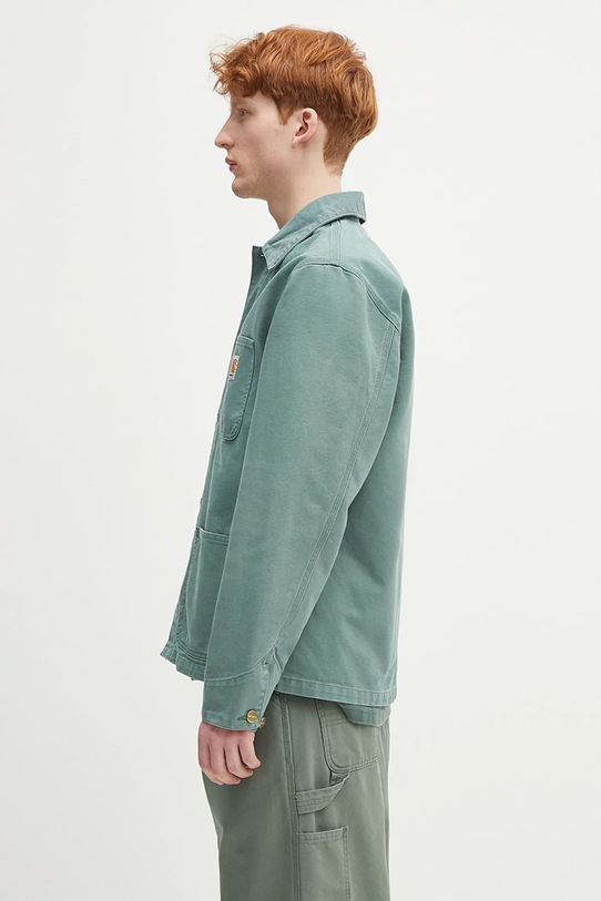 Хлопковая куртка-рубашка Carhartt WIP Michigan Coat I034787.2R84O зелёный SS25