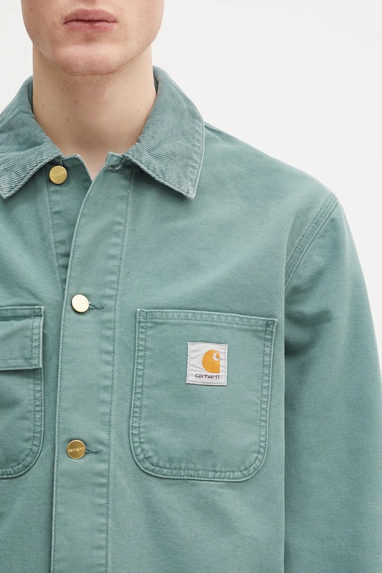 Хлопковая куртка-рубашка Carhartt WIP Michigan Coat зелёный I034787.2R84O