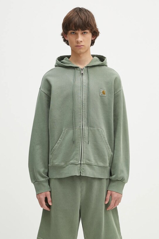 Carhartt WIP cotton sweatshirt Hooded Nelson Jacket cotton green I033064.1YFGD