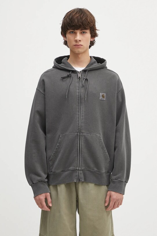 Carhartt WIP cotton sweatshirt Hooded Nelson Jacket cotton gray I033064.87GD
