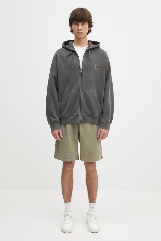 Carhartt WIP bluza bawełniana Hooded Nelson Jacket I033064.87GD szary