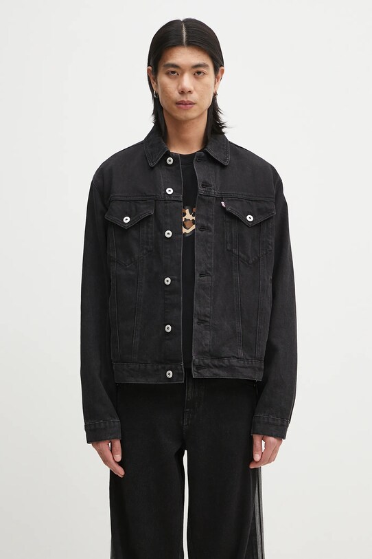 Îmbrăcăminte ICECREAM geacă din denim Running Dog Denim Trucker Jacket ICD25101 negru