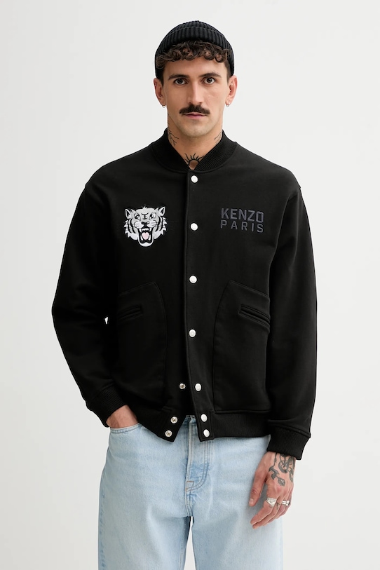 Kenzo bluza Happy Tiger aplikacja czarny FF55BL1244MT.99J